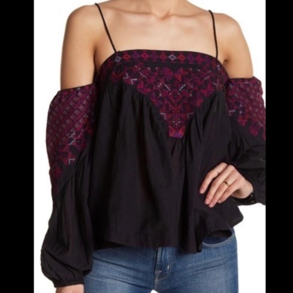 Free people vacay vibin embroidered top